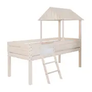 CAMA DE SOLTEIRO COM ESCADA 78 CM WOOD CAMP - BRANCO LAVADO - Foto 7