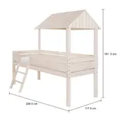 CAMA DE SOLTEIRO COM ESCADA 78 CM WOOD CAMP - BRANCO LAVADO - Foto 10