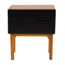 NOZES/PRETO - MESA DE CABECEIRA 2 GAVETAS BUARQUE