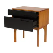 MESA DE CABECEIRA 2 GAVETAS BUARQUE - NOZES/PRETO - Foto 3