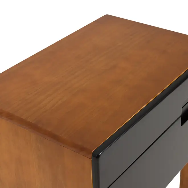 MESA DE CABECEIRA 2 GAVETAS BUARQUE - NOZES/PRETO - Foto 8