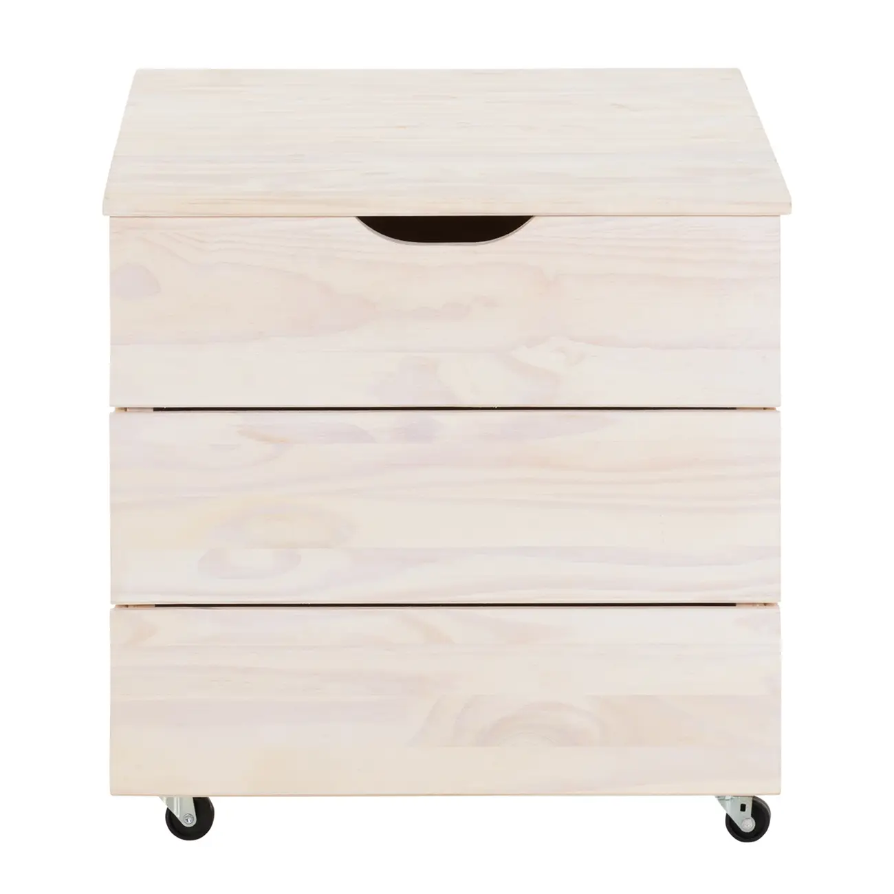 BAÚ COM RODÍZIOS 51 CM X 60 CM WOOD - BRANCO LAVADO - Foto 1