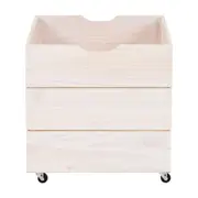 CAIXA ORGANIZADORA COM RODÍZIOS 50 CM X 50 CM X 60 CM WOOD - BRANCO LAVADO - Foto 1