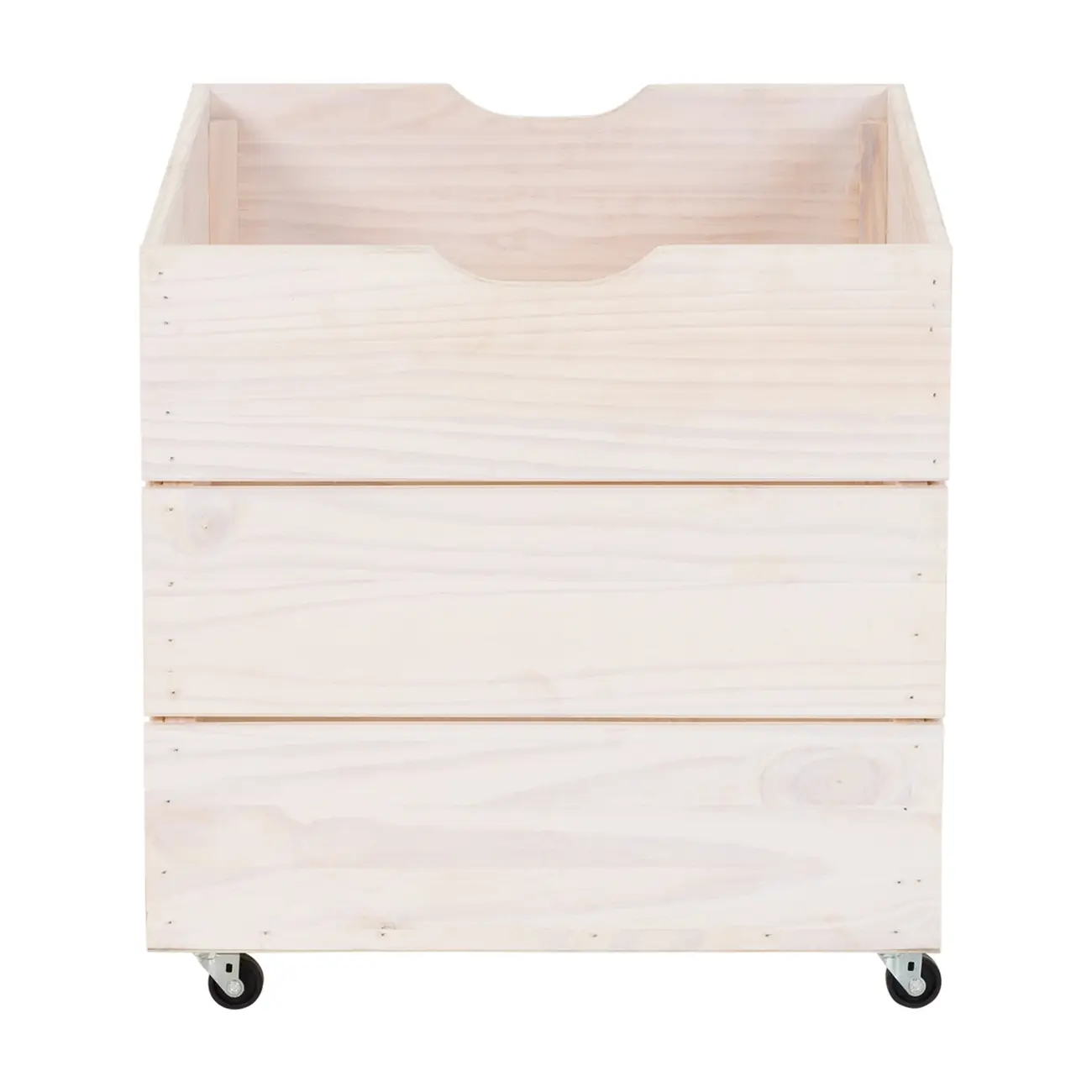 CAIXA ORGANIZADORA COM RODÍZIOS 50 CM X 50 CM X 60 CM WOOD - BRANCO LAVADO - Foto 1
