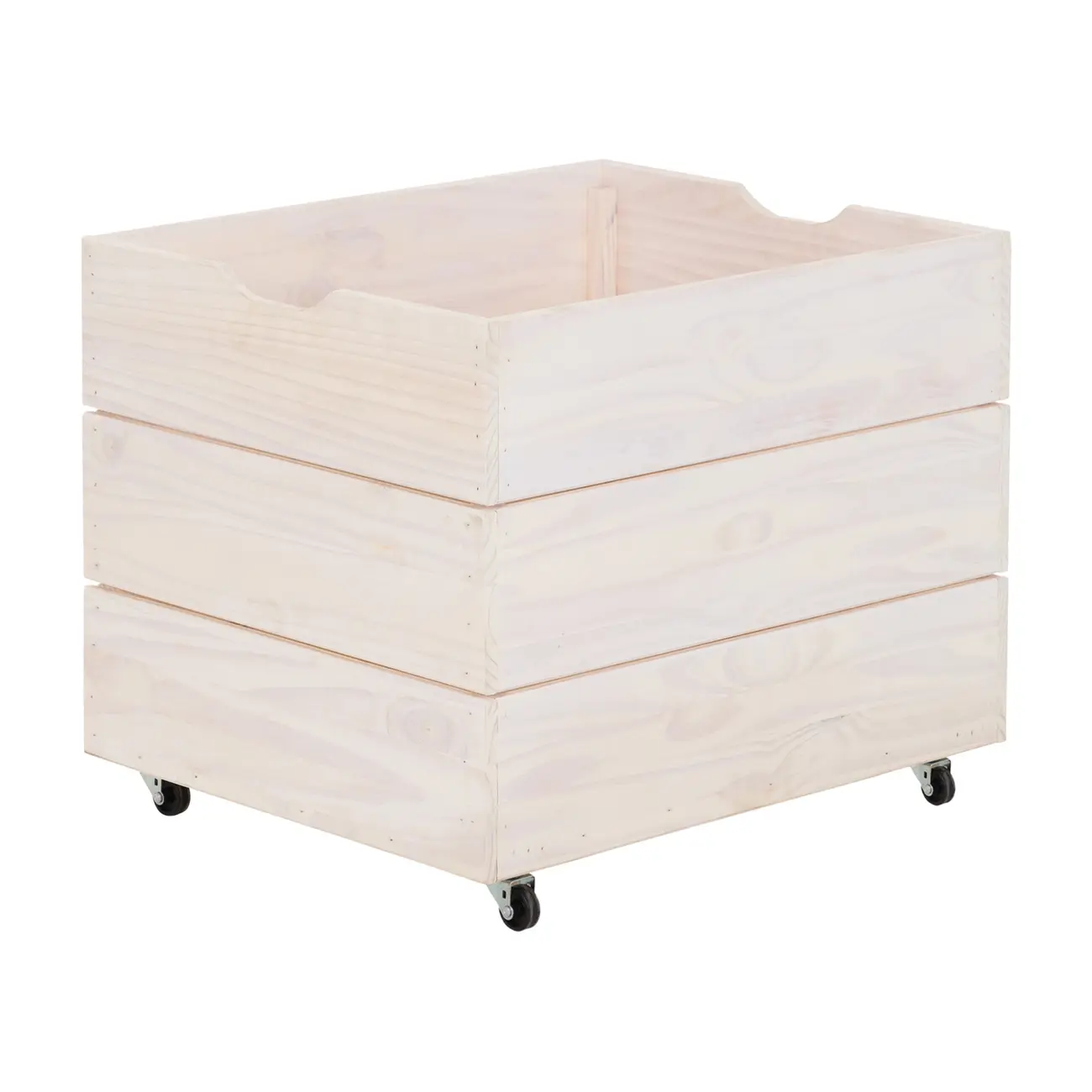 CAIXA ORGANIZADORA COM RODÍZIOS 50 CM X 50 CM X 60 CM WOOD - BRANCO LAVADO - Foto 2