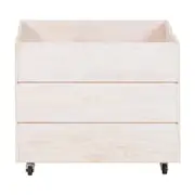 CAIXA ORGANIZADORA COM RODÍZIOS 50 CM X 50 CM X 60 CM WOOD - BRANCO LAVADO - Foto 3