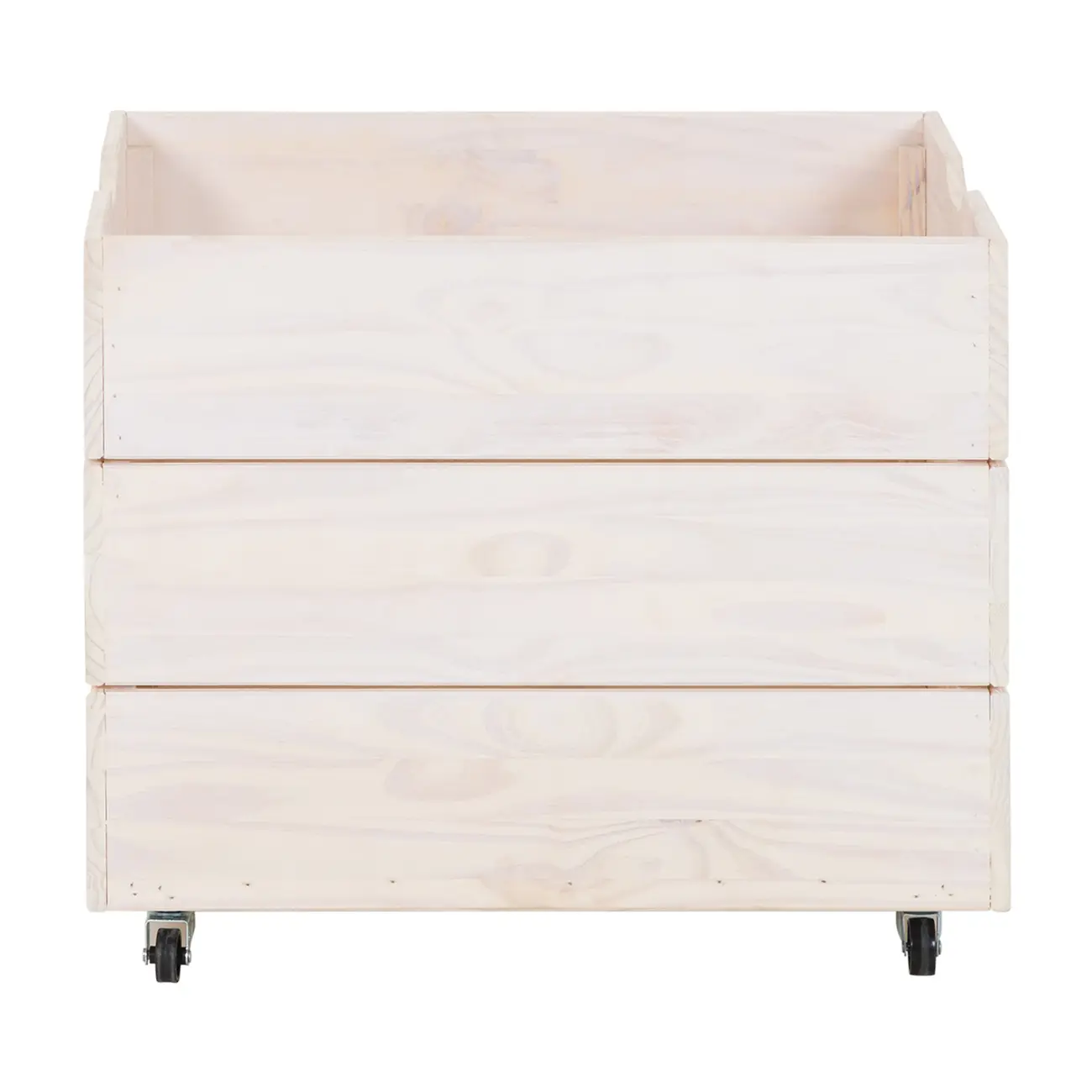 CAIXA ORGANIZADORA COM RODÍZIOS 50 CM X 50 CM X 60 CM WOOD - BRANCO LAVADO - Foto 3
