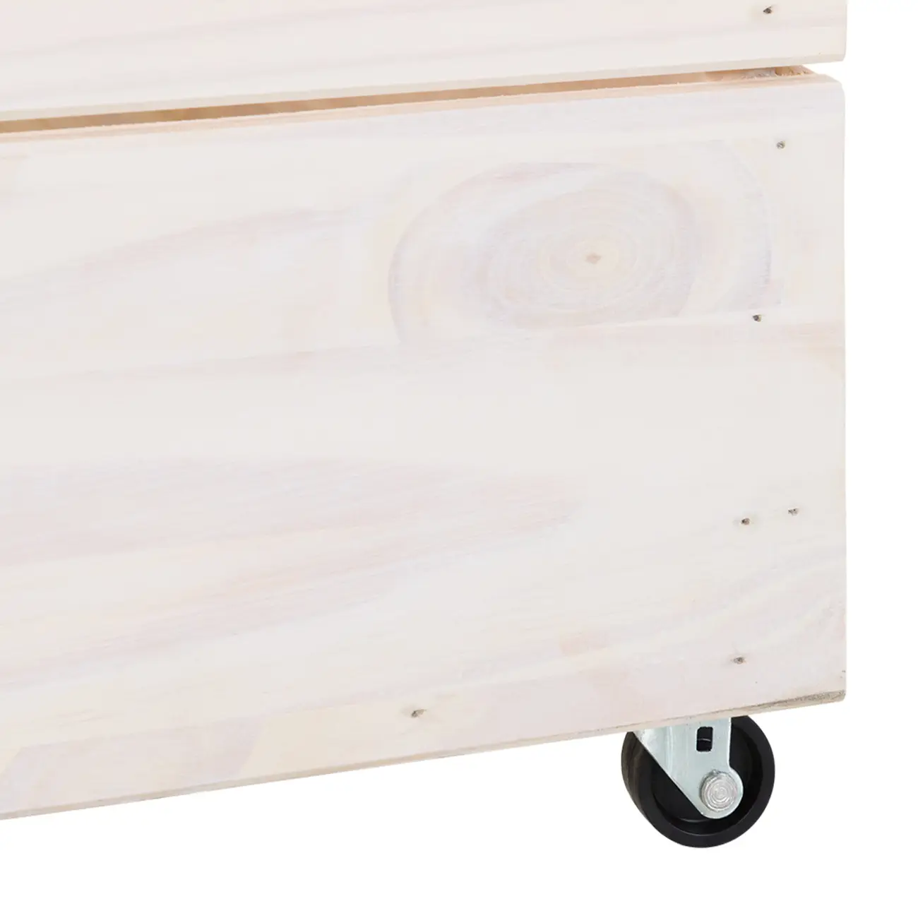 CAIXA ORGANIZADORA COM RODÍZIOS 50 CM X 50 CM X 60 CM WOOD - BRANCO LAVADO - Foto 5