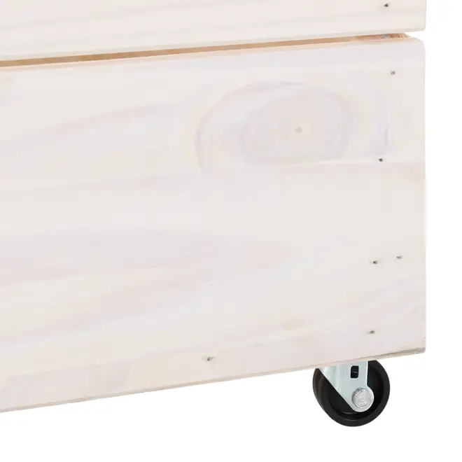 CAIXA ORGANIZADORA COM RODÍZIOS 50 CM X 50 CM X 60 CM WOOD - BRANCO LAVADO - Foto 5