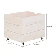 CAIXA ORGANIZADORA COM RODÍZIOS 50 CM X 50 CM X 60 CM WOOD - BRANCO LAVADO - Foto 6
