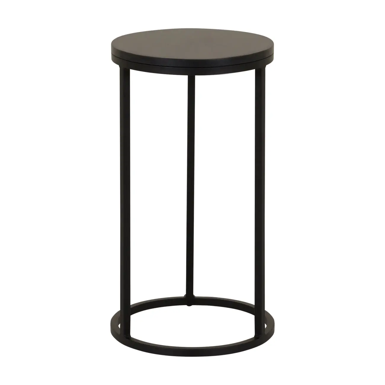 STABIL MESA LATERAL ALTA REDONDA 30 CM - PRETO/PRETO - Foto 1