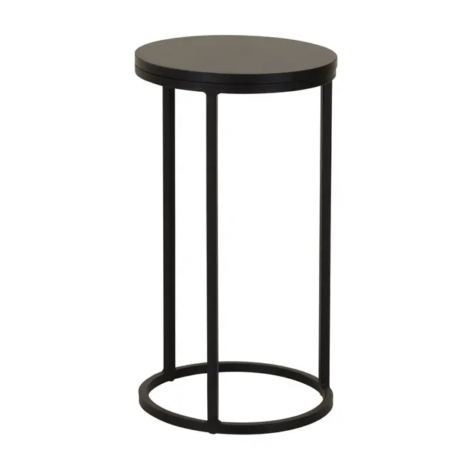 STABIL MESA LATERAL ALTA REDONDA 30 CM - PRETO/PRETO - Foto 2