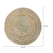 LUGAR AMERICANO 35 CM ESPIRAL GYRE - FIBRA NATURAL/CINZA CLARO - Foto 5