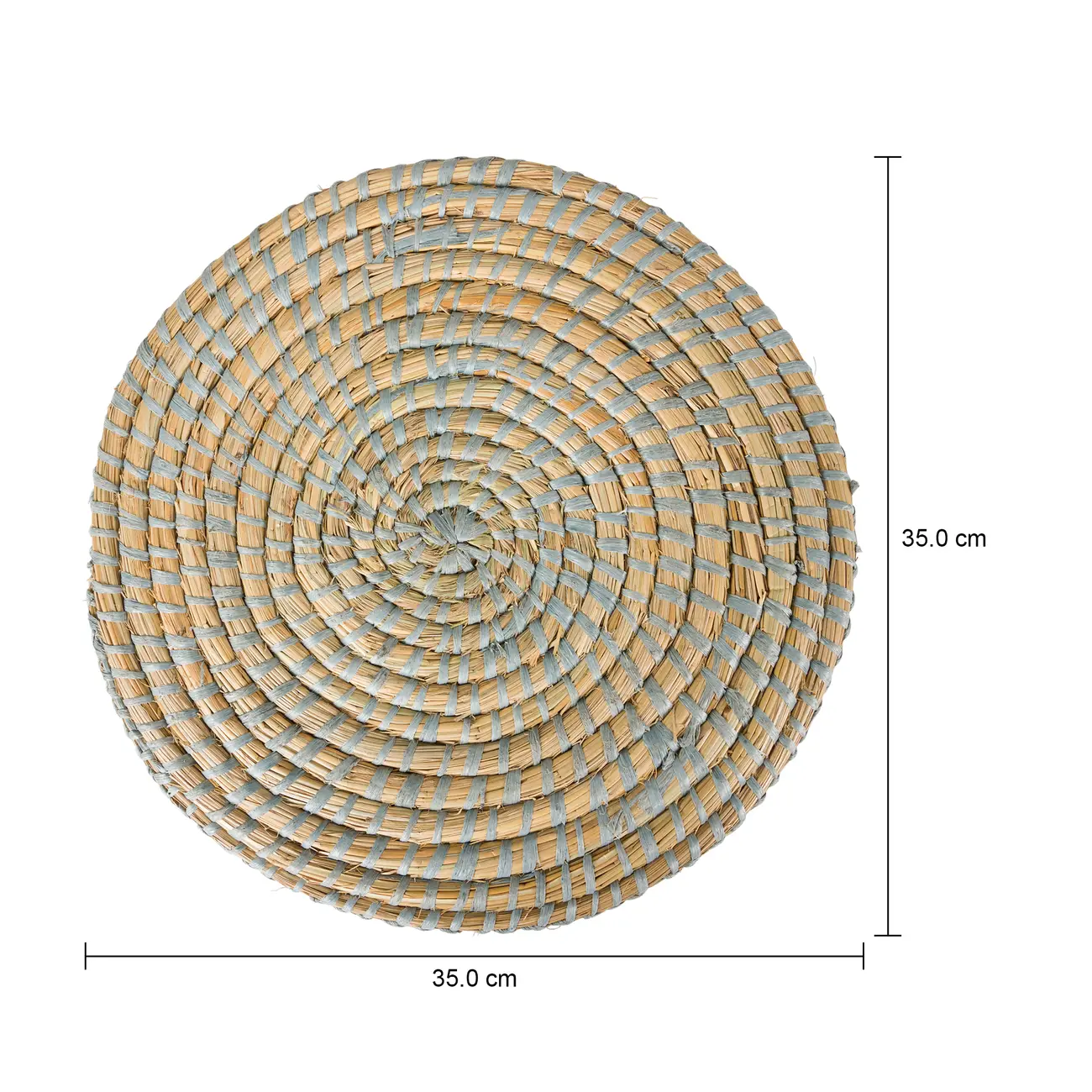 LUGAR AMERICANO 35 CM ESPIRAL GYRE - FIBRA NATURAL/CINZA CLARO - Foto 5