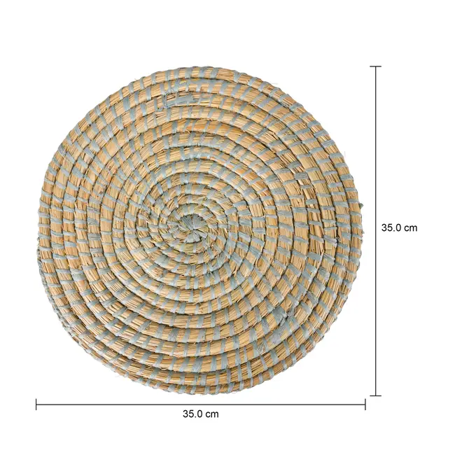LUGAR AMERICANO 35 CM ESPIRAL GYRE - FIBRA NATURAL/CINZA CLARO - Foto 5