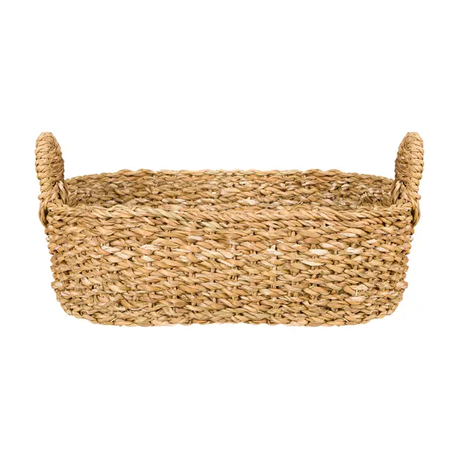 CESTO COM ALÇAS RETANGULAR 12 CM X 25 CM X 38 CM SANSU - FIBRA NATURAL - Foto 1