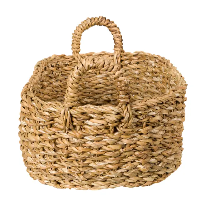 CESTO COM ALÇAS RETANGULAR 12 CM X 25 CM X 38 CM SANSU - FIBRA NATURAL - Foto 3