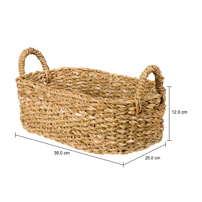 CESTO COM ALÇAS RETANGULAR 12 CM X 25 CM X 38 CM SANSU - FIBRA NATURAL - Foto 7