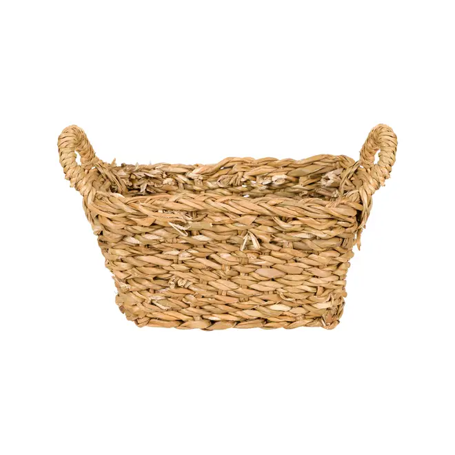 CESTO RETANGULAR COM ALÇAS A 8 CM X 18 CM X 12 CM NATURE - FIBRA NATURAL - Foto 1