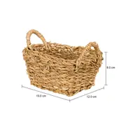 CESTO RETANGULAR COM ALÇAS A 8 CM X 18 CM X 12 CM NATURE - FIBRA NATURAL - Foto 5