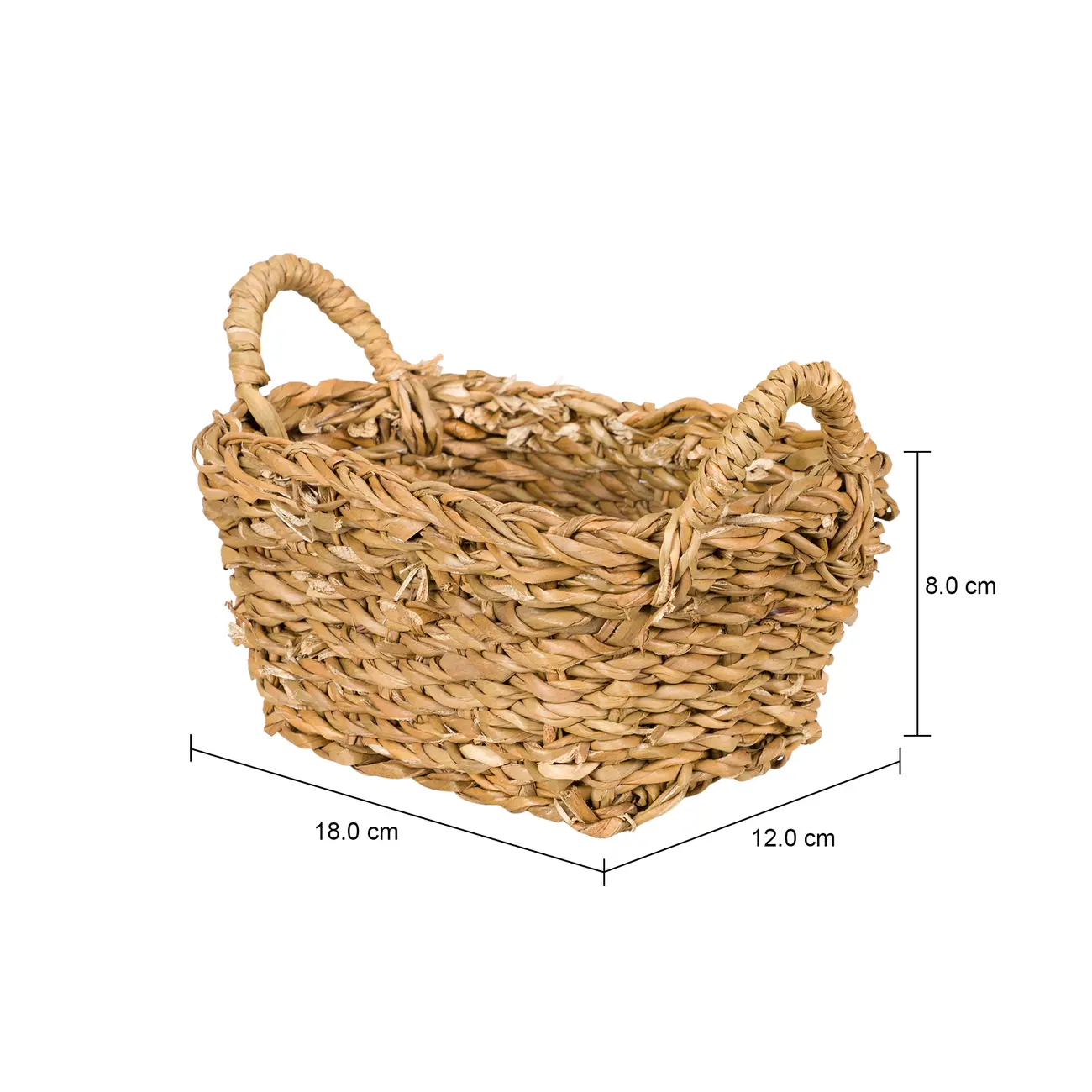 CESTO RETANGULAR COM ALÇAS A 8 CM X 18 CM X 12 CM NATURE - FIBRA NATURAL - Foto 5