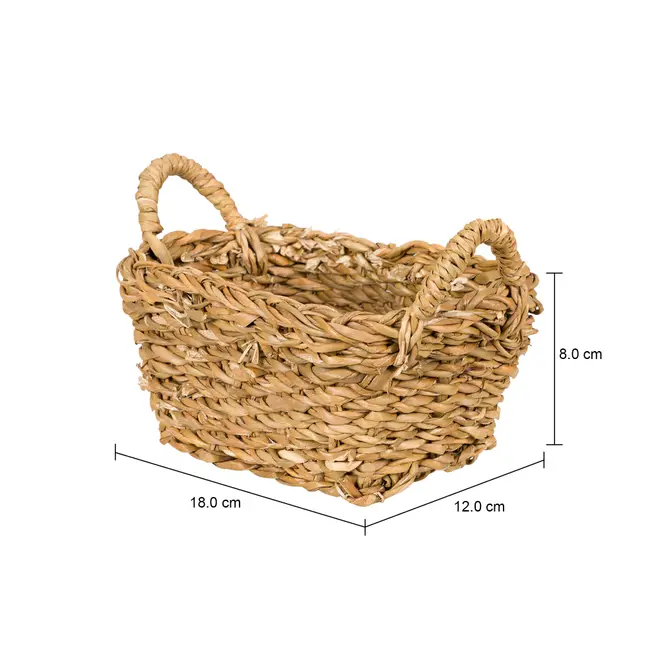 CESTO RETANGULAR COM ALÇAS A 8 CM X 18 CM X 12 CM NATURE - FIBRA NATURAL - Foto 5