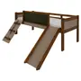 CAMA DE SOLTEIRO COM ESCORREGADOR E ESCALADA 78 CM GARATUJA - CAMELO/MUSGO - Foto 2