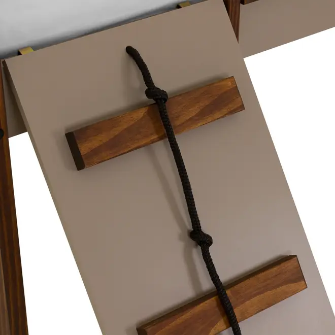 CAMA DE SOLTEIRO COM ESCORREGADOR E ESCALADA 78 CM GARATUJA - CAMELO/MUSGO - Foto 4