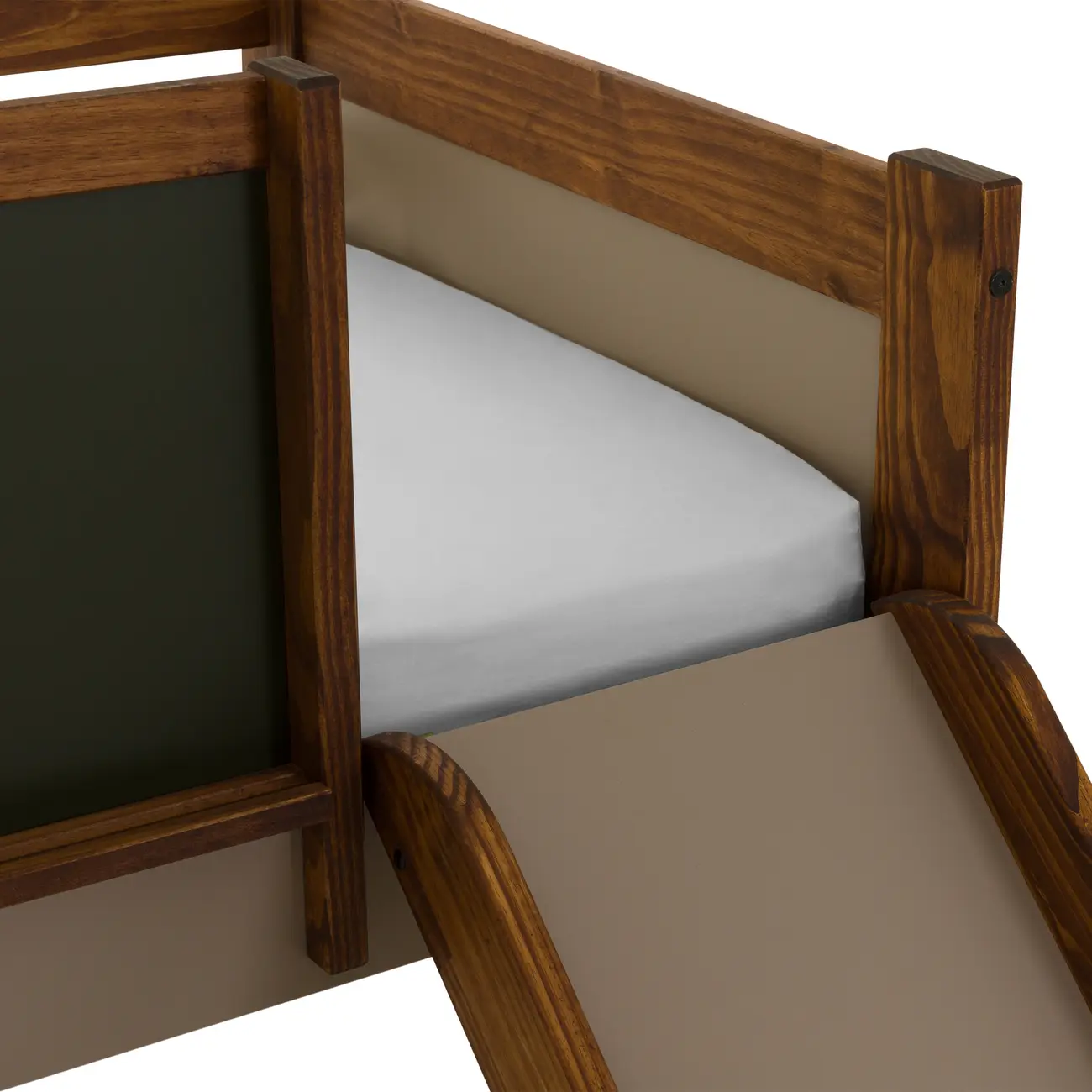 CAMA DE SOLTEIRO COM ESCORREGADOR E ESCALADA 78 CM GARATUJA - CAMELO/MUSGO - Foto 6