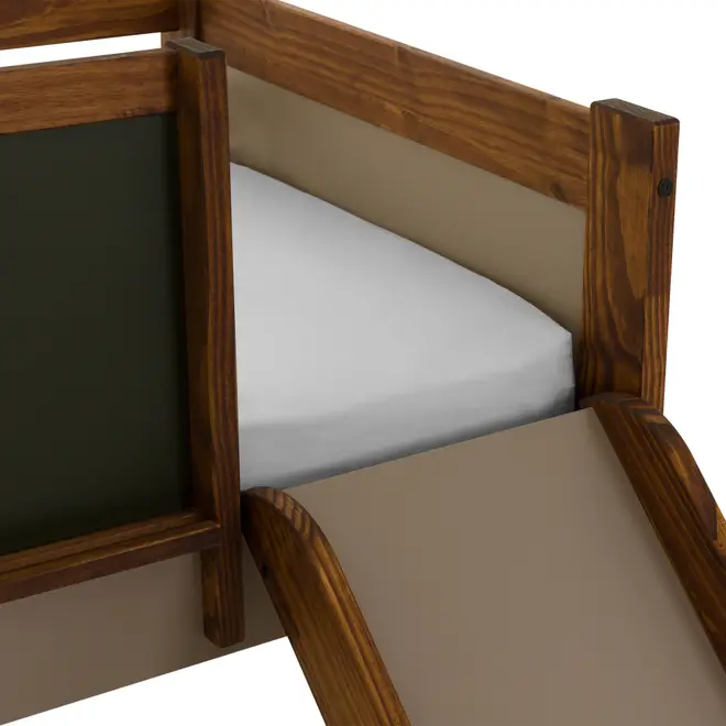 CAMA DE SOLTEIRO COM ESCORREGADOR E ESCALADA 78 CM GARATUJA - CAMELO/MUSGO - Foto 6