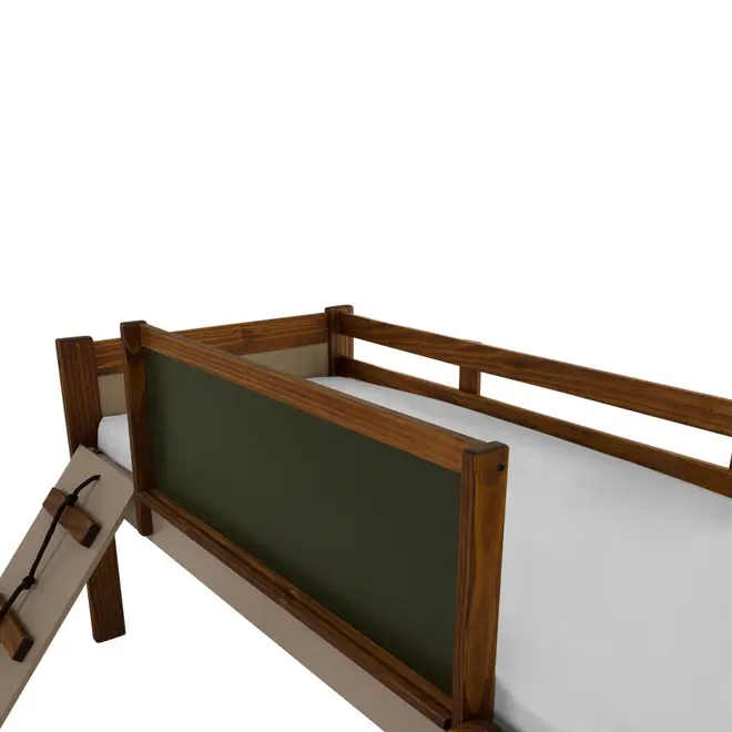 CAMA DE SOLTEIRO COM ESCORREGADOR E ESCALADA 78 CM GARATUJA - CAMELO/MUSGO - Foto 8