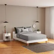 CAMA DE CASAL 1,38 M LIN - BRANCO/NOZES - Foto 8