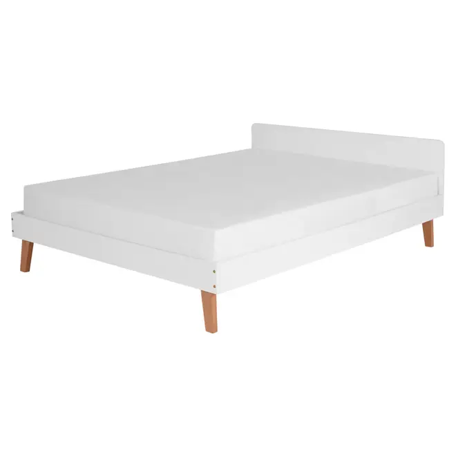 CAMA DE CASAL 1,38 M LIN - BRANCO/NOZES - Foto 1