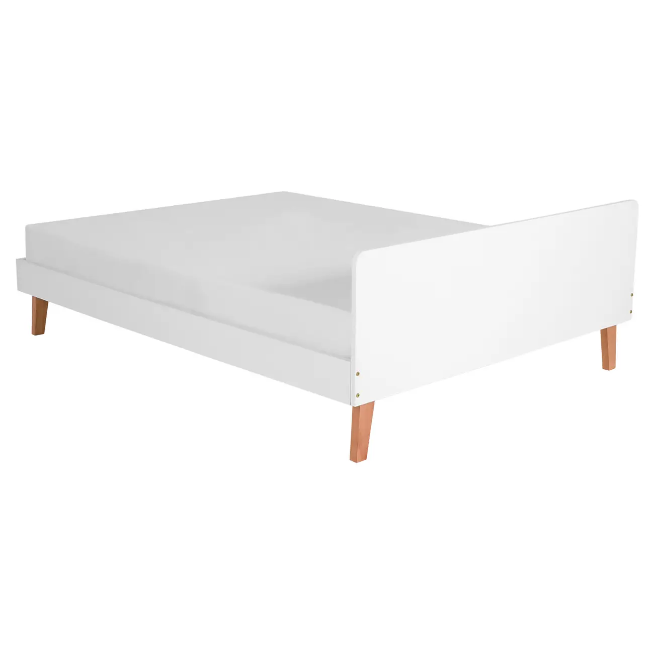 CAMA DE CASAL 1,38 M LIN - BRANCO/NOZES - Foto 3