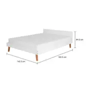 CAMA DE CASAL 1,38 M LIN - BRANCO/NOZES - Foto 7