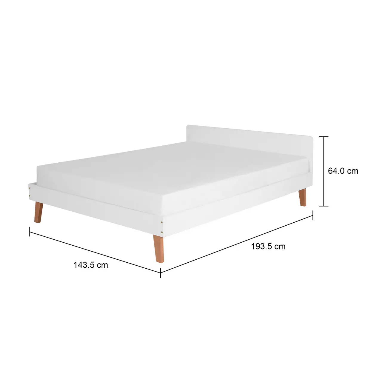 CAMA DE CASAL 1,38 M LIN - BRANCO/NOZES - Foto 7