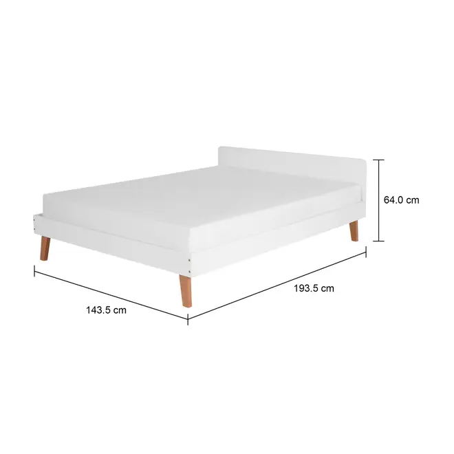 CAMA DE CASAL 1,38 M LIN - BRANCO/NOZES - Foto 7