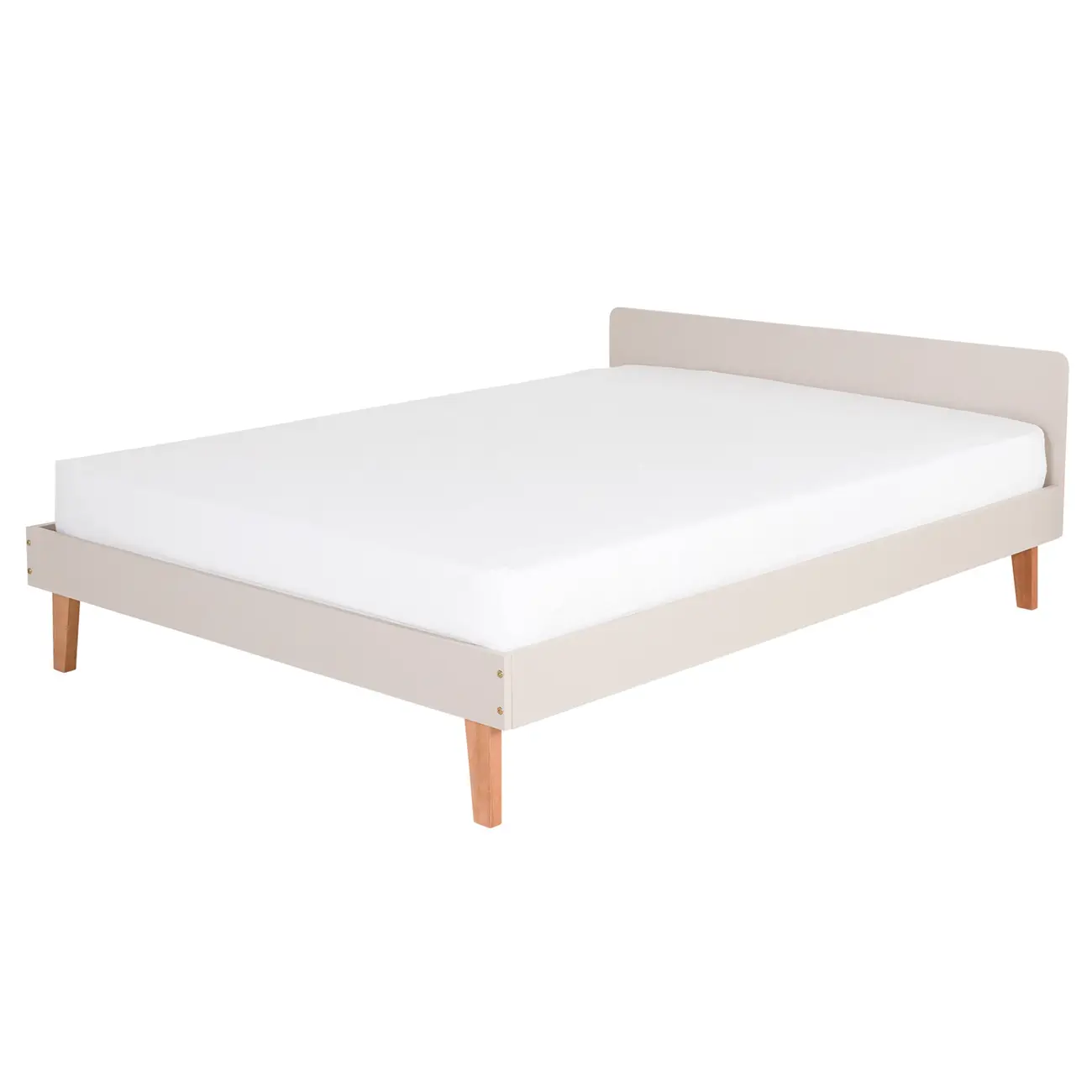 CAMA DE CASAL 1,38 M LIN - BEGE/NOZES - Foto 1