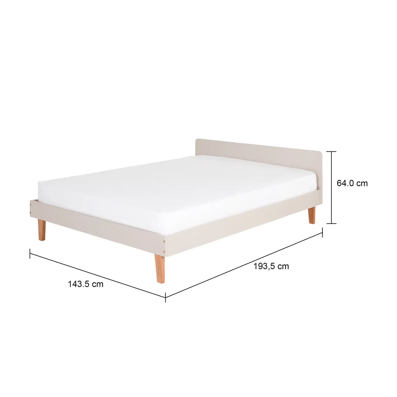 CAMA DE CASAL 1,38 M LIN - BEGE/NOZES - Foto 7