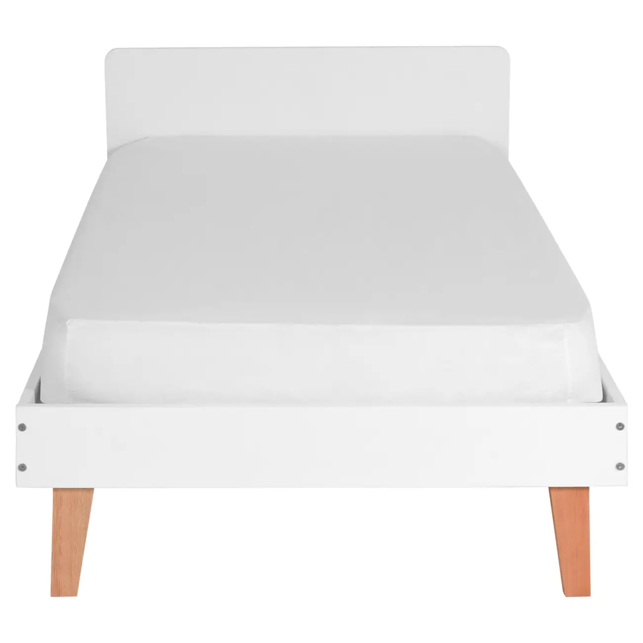 CAMA DE SOLTEIRO 88 CM LIN - BRANCO/NOZES - Foto 2