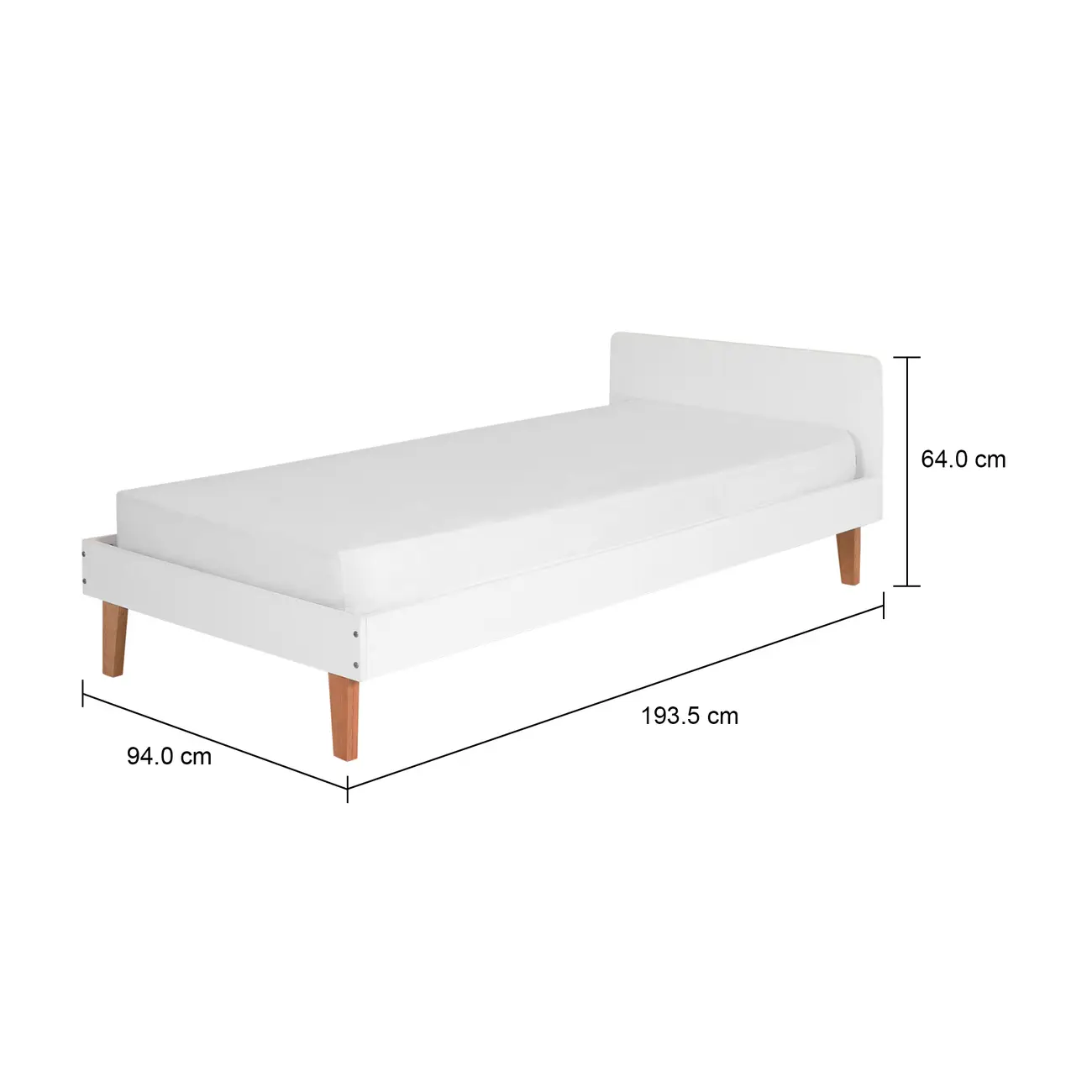 CAMA DE SOLTEIRO 88 CM LIN - BRANCO/NOZES - Foto 7