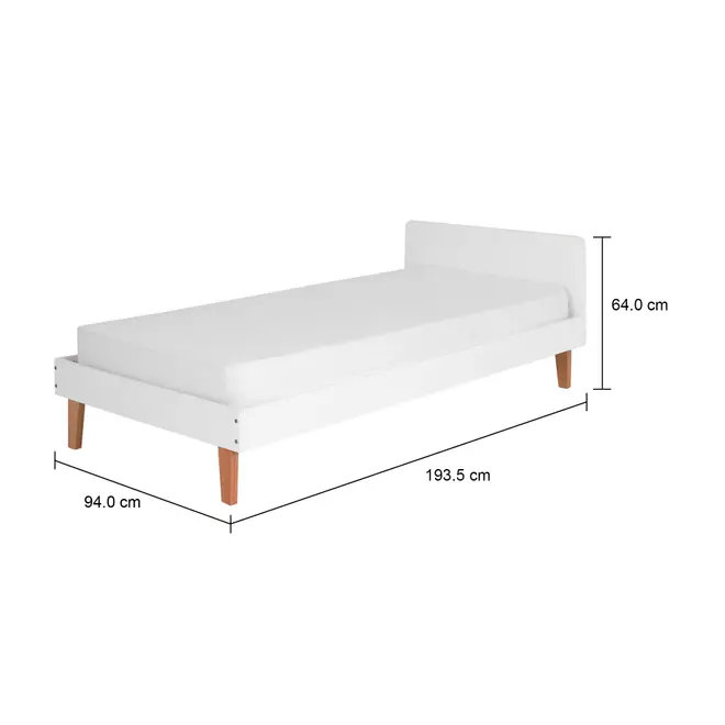CAMA DE SOLTEIRO 88 CM LIN - BRANCO/NOZES - Foto 7