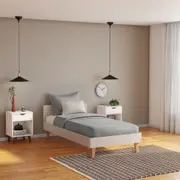 CAMA DE SOLTEIRO 88 CM LIN - BEGE/NOZES - Foto 8