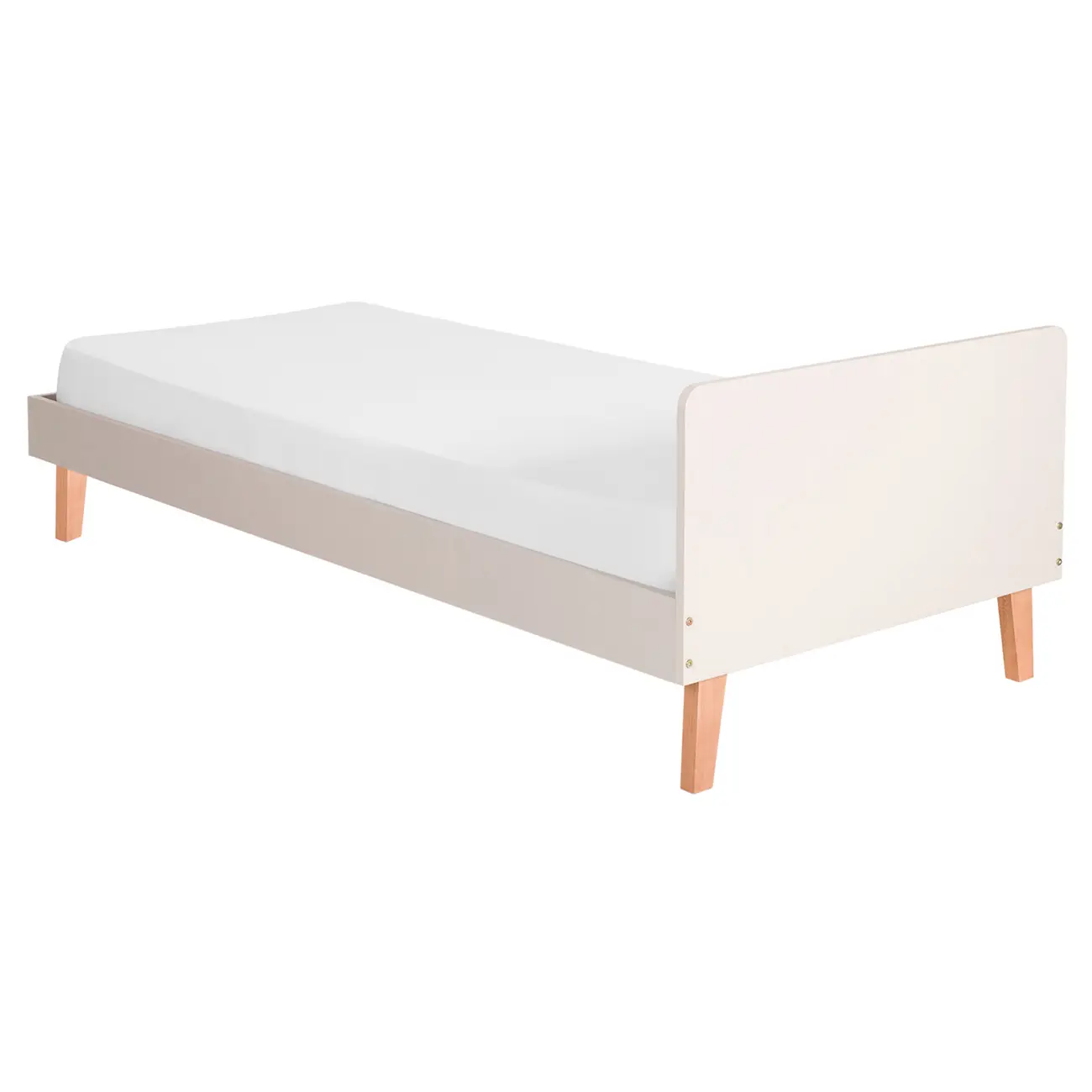 CAMA DE SOLTEIRO 88 CM LIN - BEGE/NOZES - Foto 3