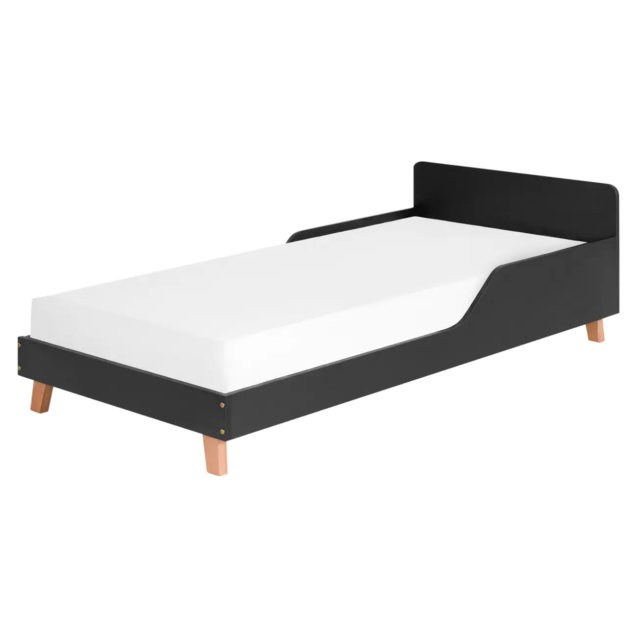 CAMA JÚNIOR 78 CM LIN - PRETO/NOZES - Foto 1