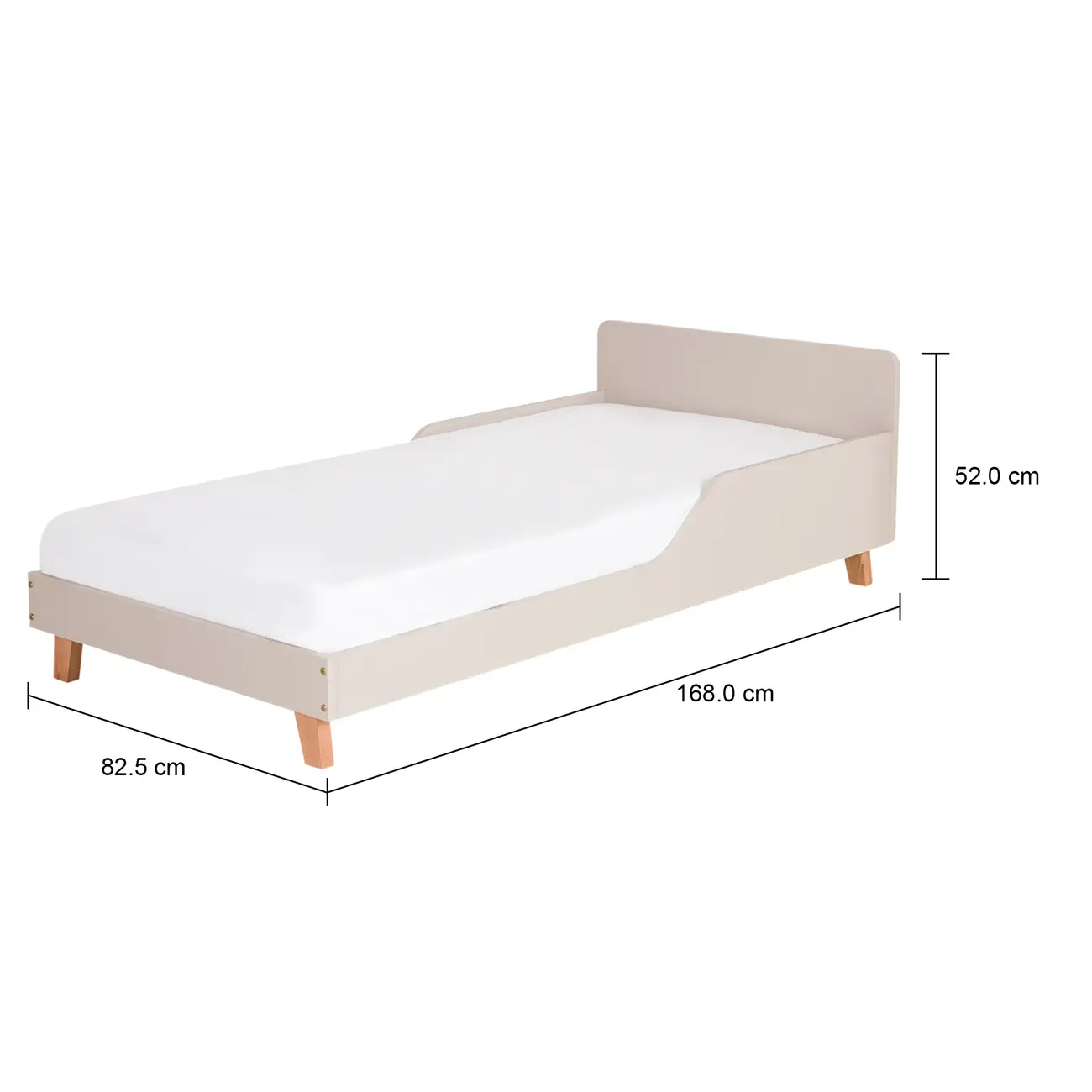 CAMA JÚNIOR 78 CM LIN - BEGE/NOZES - Foto 7