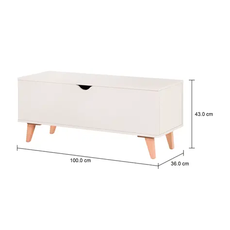 Imagem com medidas do produto BAÚ 1 M X 35 CM LIN