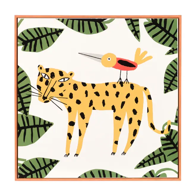 QUADRO BICHARADA FELINO 30 CM X 30 CM - PINUS NATURAL/MULTICOR - Foto 1