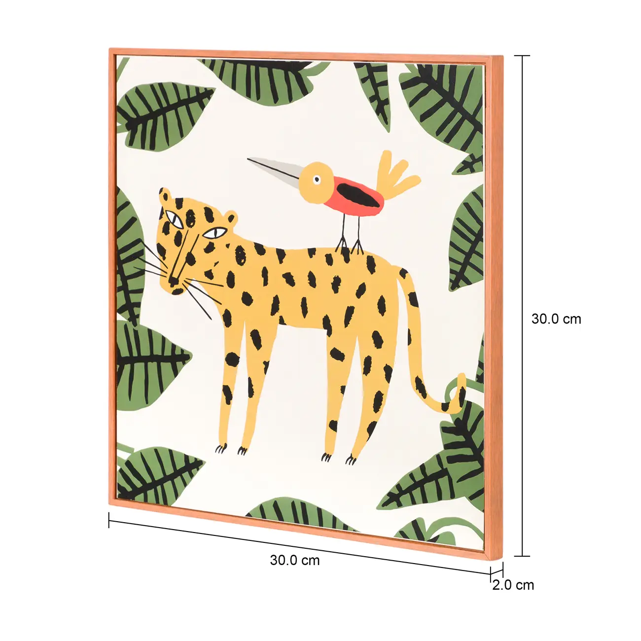 QUADRO BICHARADA FELINO 30 CM X 30 CM - PINUS NATURAL/MULTICOR - Foto 4