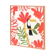 QUADRO TUCANO 30 CM X 30 CM BICHARADA - PINUS NATURAL/MULTICOR - Foto 2